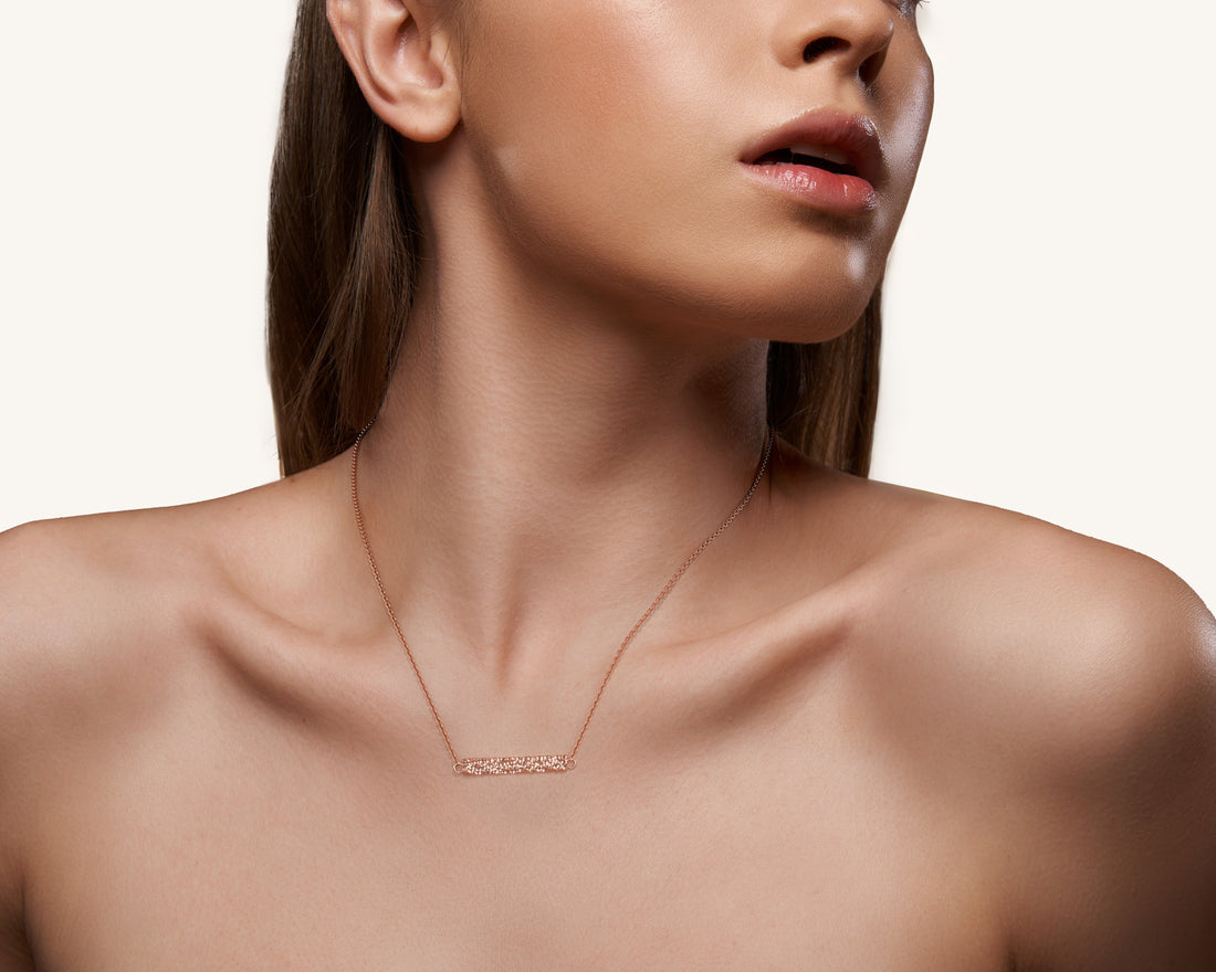 Horizon Bar Necklace 14K Solid Gold