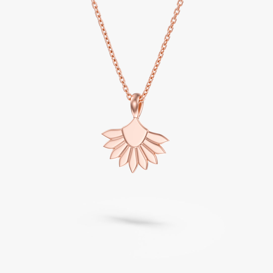 Palm Fan Pendant 14K Solid Gold