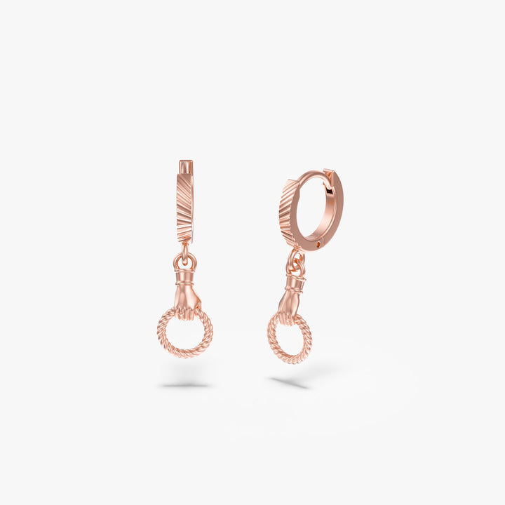 Promise Earrings 14K Solid Gold