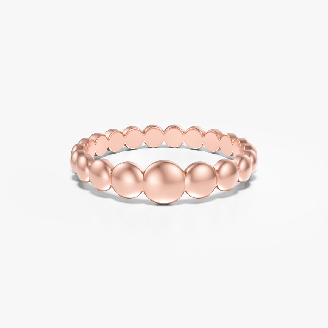 Bead Cuff Ring 14K Solid Gold