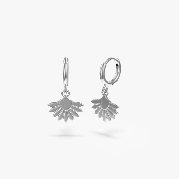 Palm Fan Earrings 14K Gold