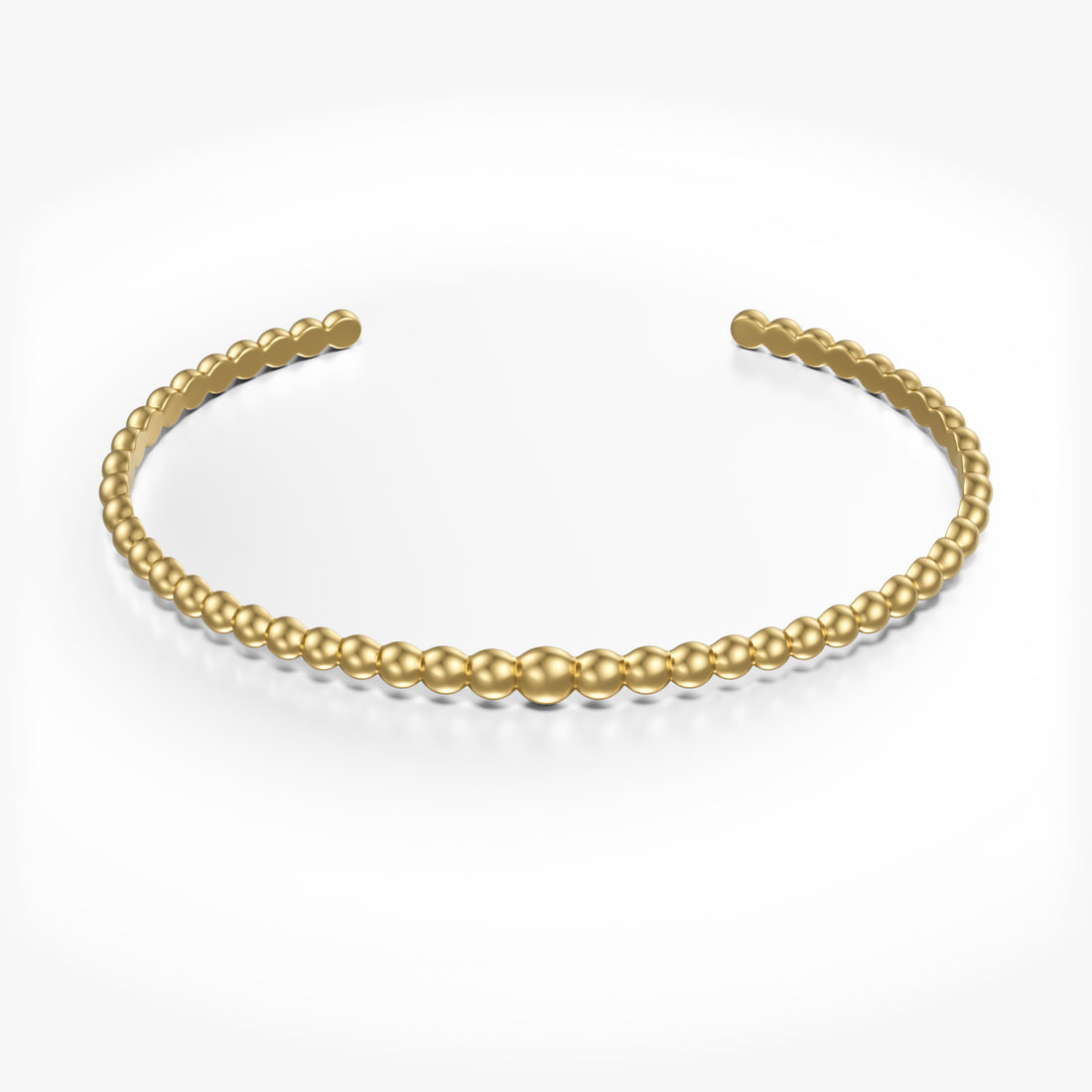 Bead Cuff Bracelet 14K Solid Gold