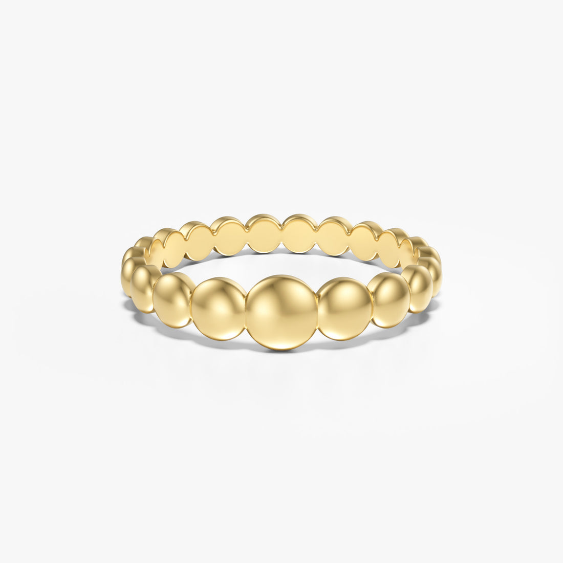 Bead Cuff Ring 14K Solid Gold